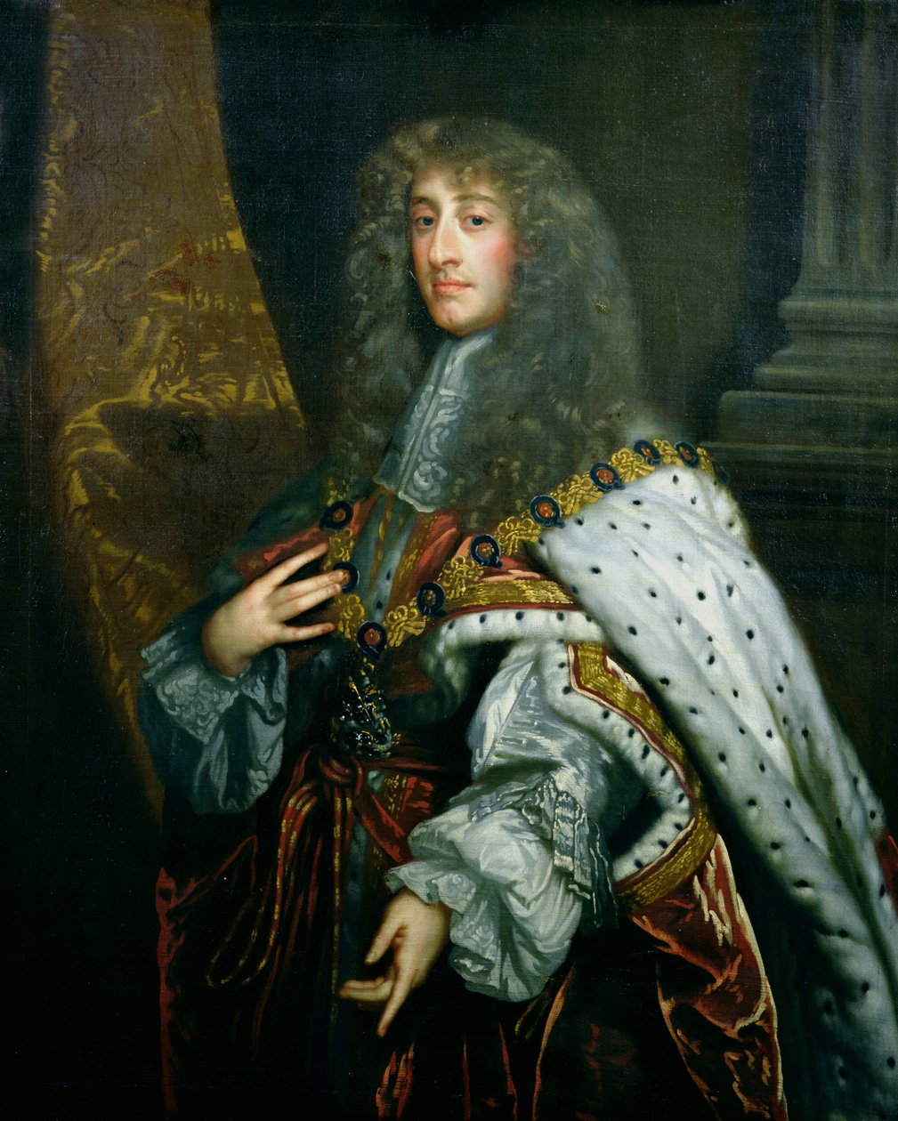 James II:n (1633-1701) muotokuva sukkanauhavaatteissa tekijältä Peter Lely