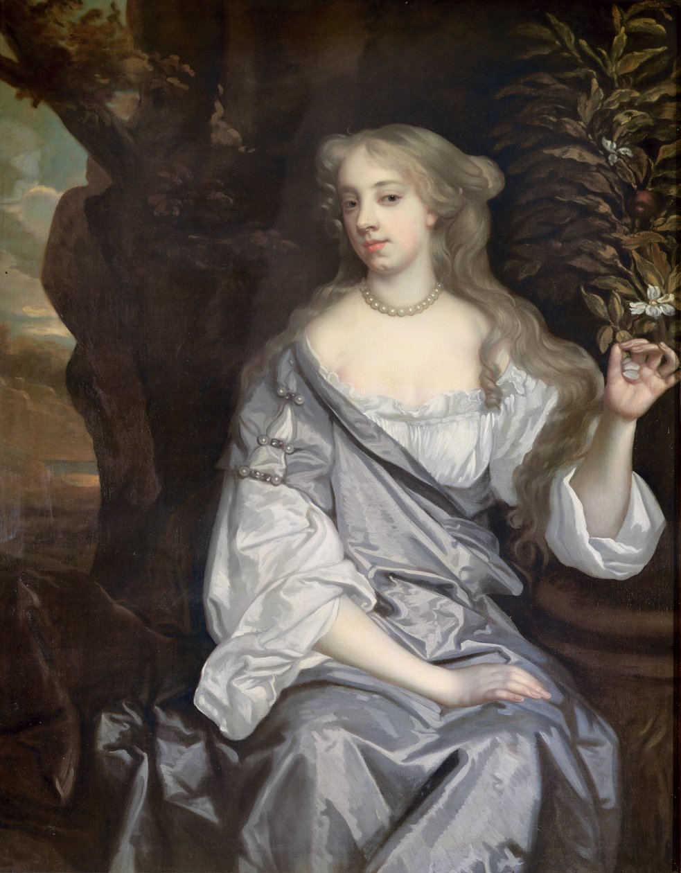 Naisen muotokuva, sanotaan olevan Nell Gwynne (1650-87) tekijältä Peter Lely