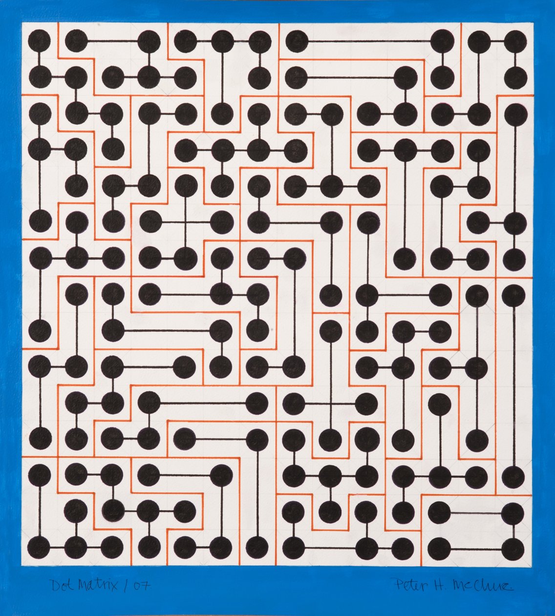 Pistematriisi, 2007 (akryyli paperille) tekijältä Peter McClure
