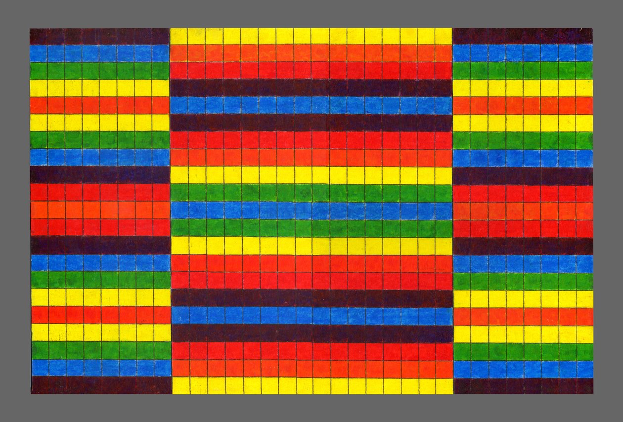 Raidallinen triptyykki, 2009 (akryyli laudalle) tekijältä Peter McClure