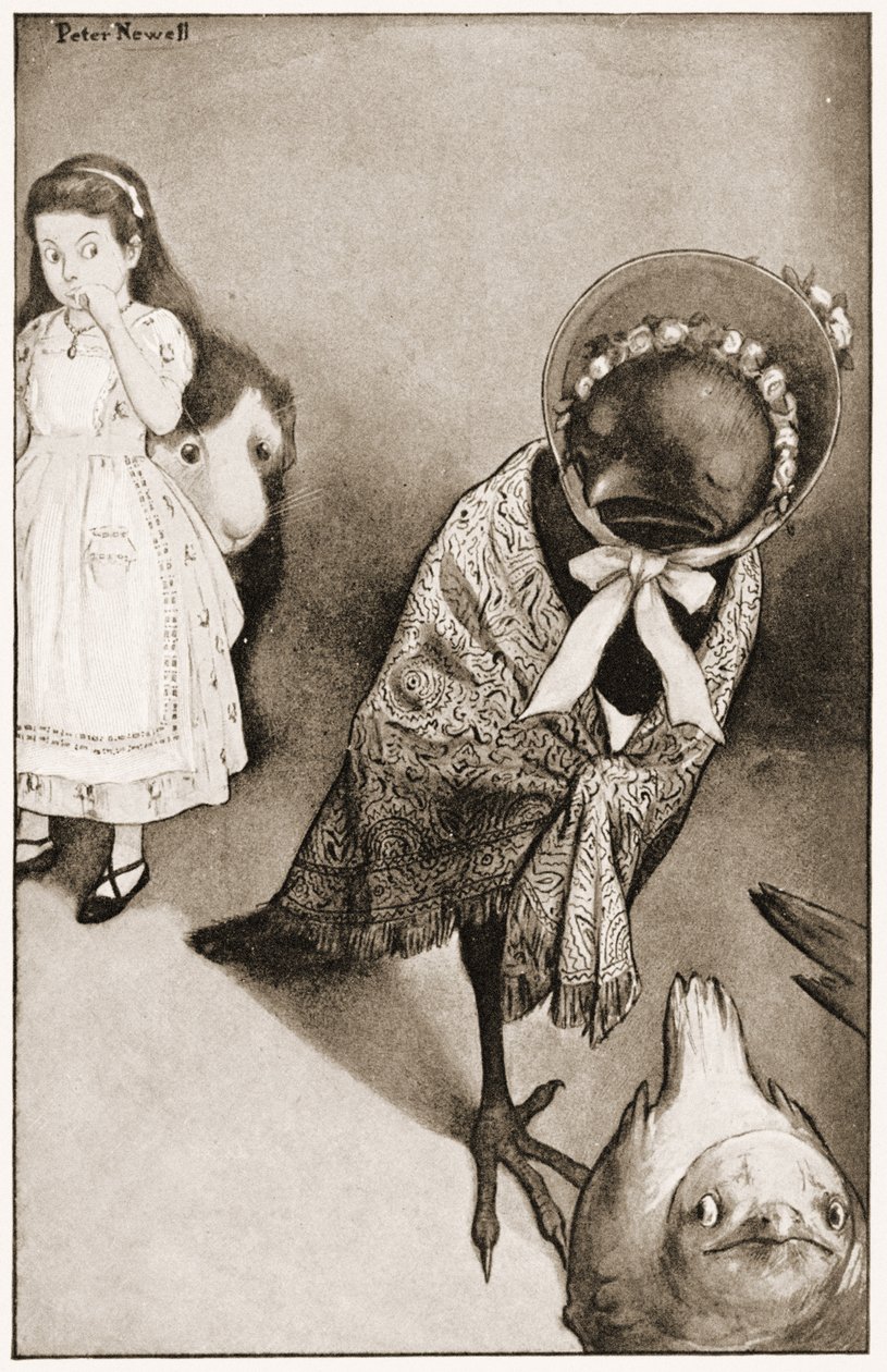 "Erilaisilla tekosyillä he kaikki muuttivat pois", kuvitus Lewis Carrollin Alice