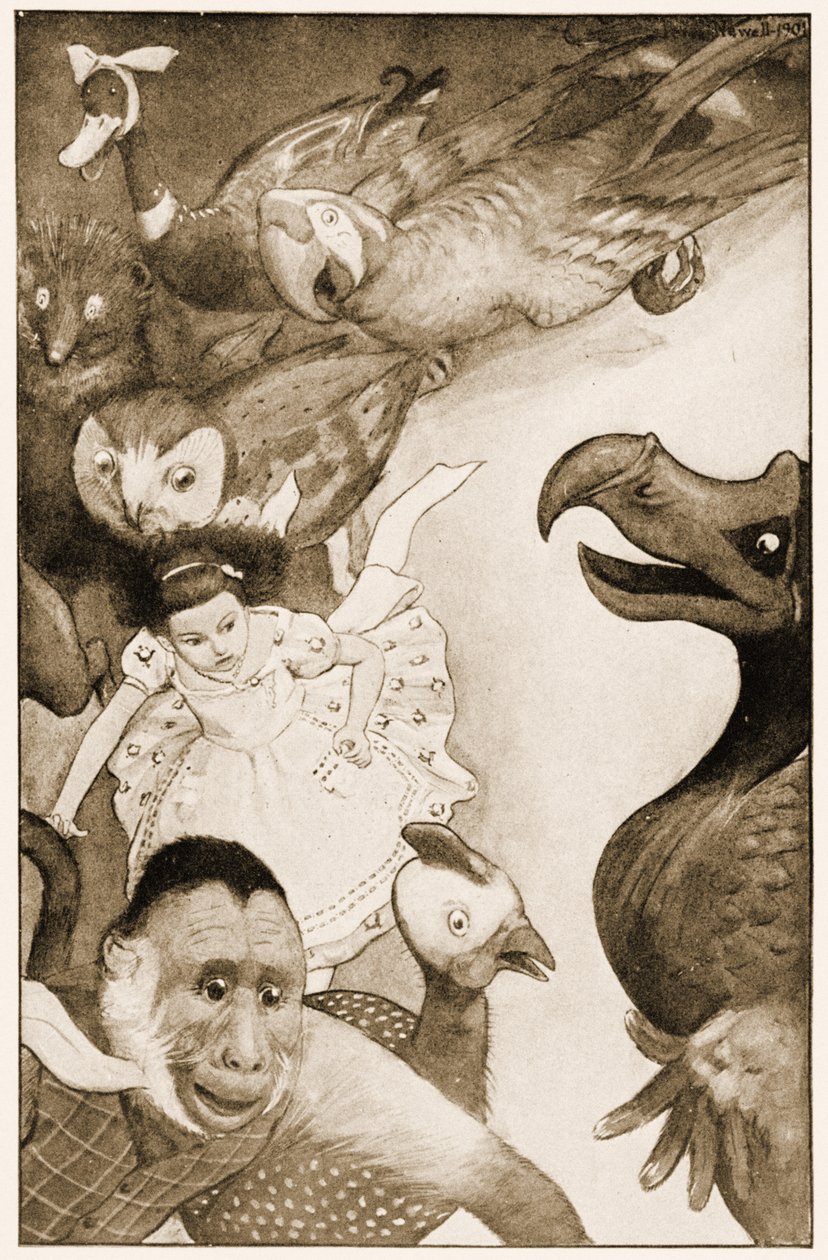 "The Caucus-Race", kuvitus Lewis Carrollin Alice