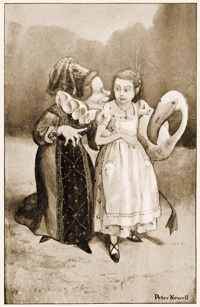 Tutti, tutti lapsi! sanoi herttuatar, kuvitus Lewis Carrollin Alices Adventures in Wonderland, 1901 tekijältä Peter Newell