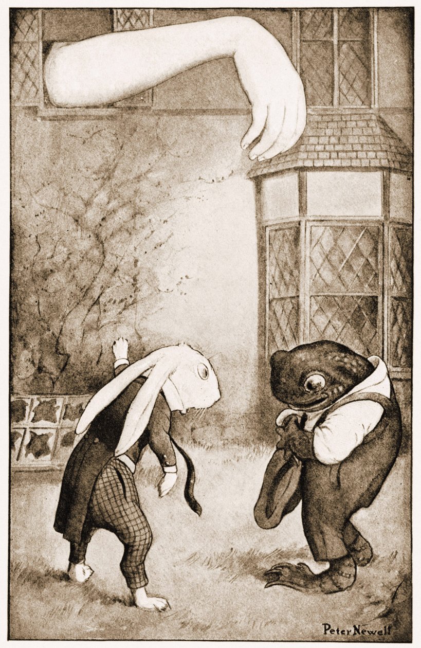 "Mikä" se on ikkunassa?", kuvitus Lewis Carrollin Liisa seikkailuista ihmemaassa, 1901 tekijältä Peter Newell