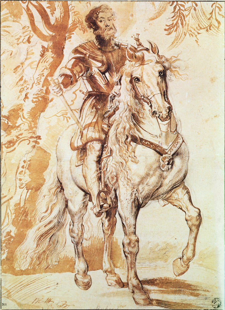 Panssariritari (kynä ja muste paperille) tekijältä Peter Paul Rubens