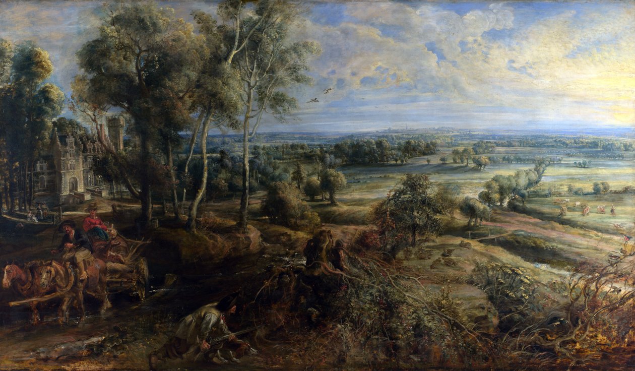 Näkymä Het Steenistä varhain aamulla tekijältä Peter Paul Rubens