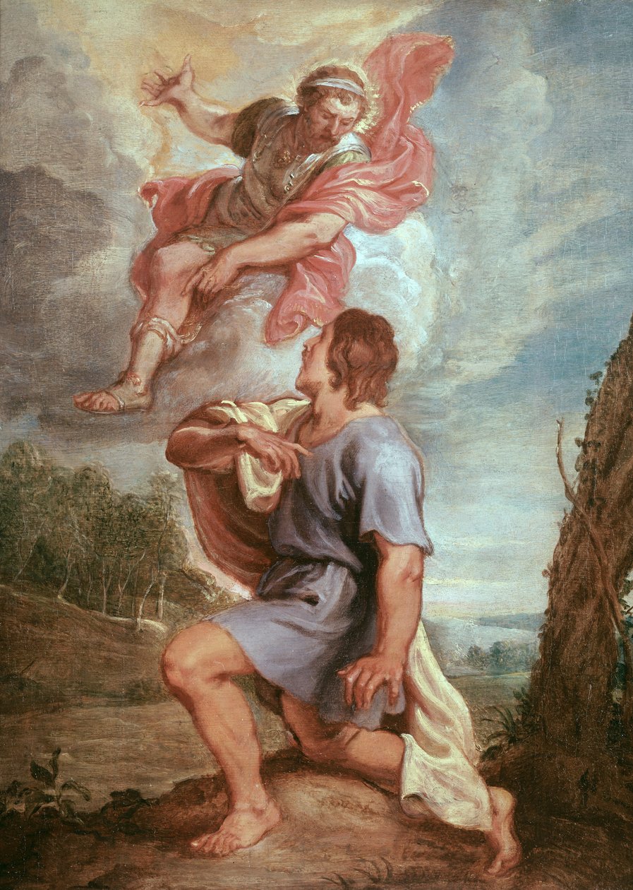 Aeneas ilmestyy pojalleen Ascaniukselle tekijältä Peter Paul Rubens