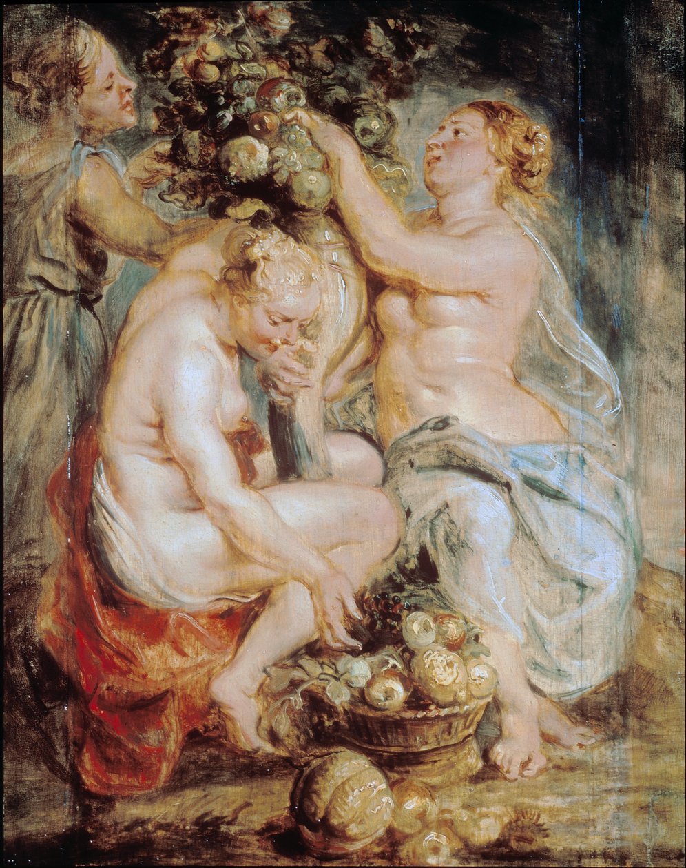 Ceres ja kaksi nymfiä runsaudensarvella tekijältä Peter Paul Rubens