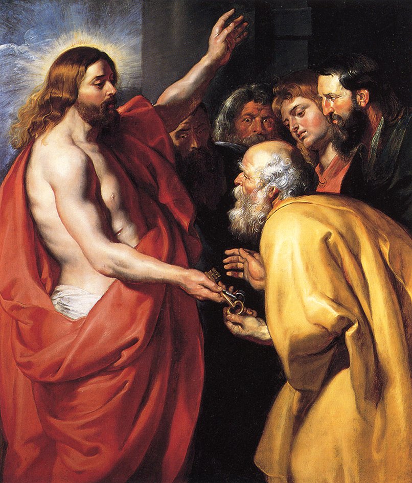 Kristus luovuttaa avaimet Pietarille tekijältä Peter Paul Rubens