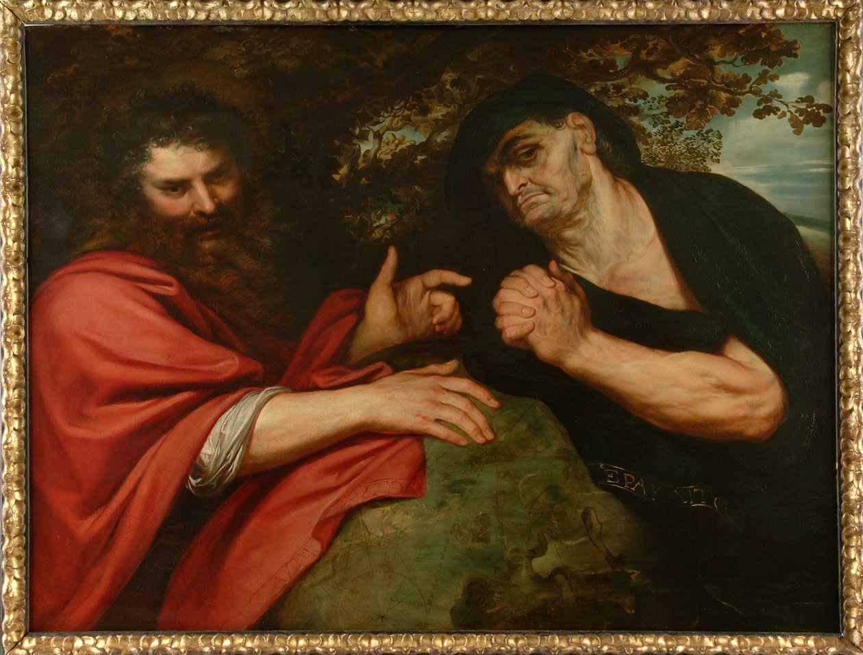 Demokritos ja Herakleitos tekijältä Peter Paul Rubens