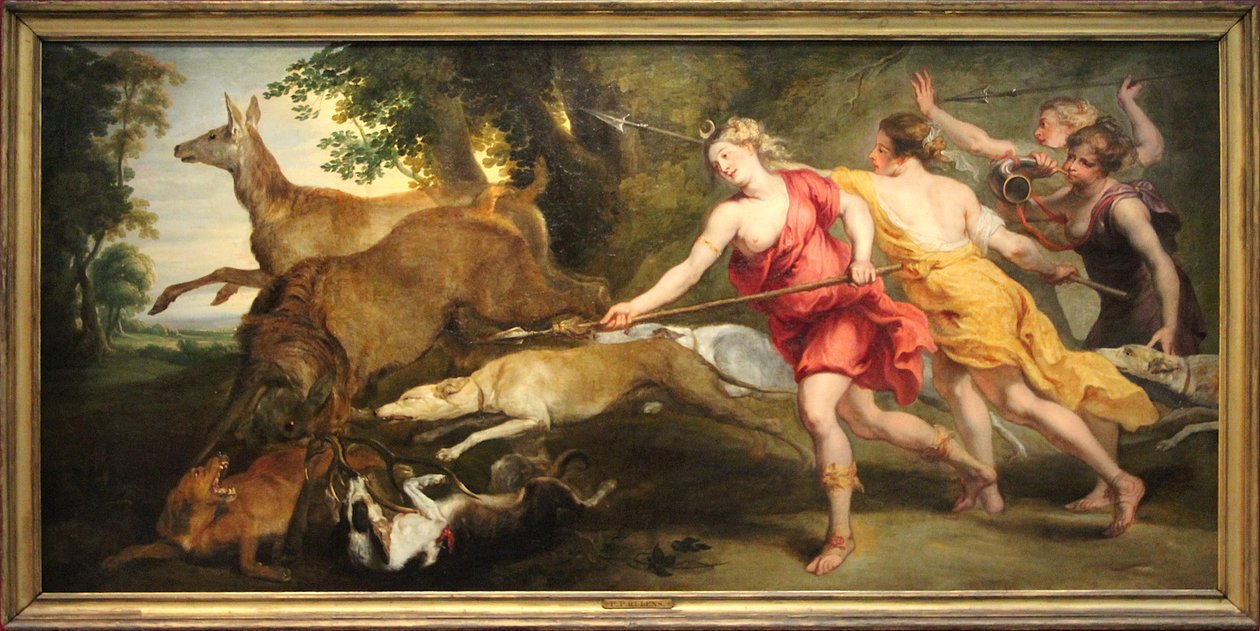 Diana Huntress ja hänen nymfit tekijältä Peter Paul Rubens