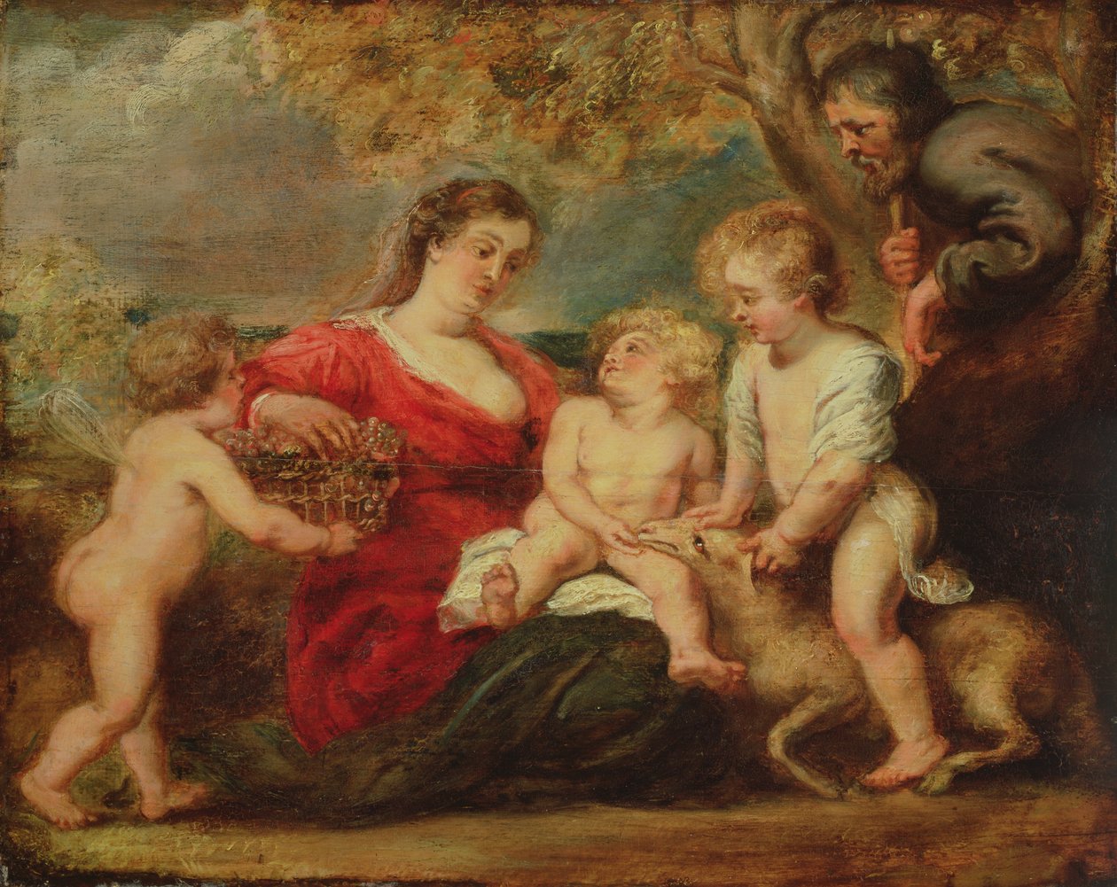 Pyhä perhe maisemassa tekijältä Peter Paul Rubens