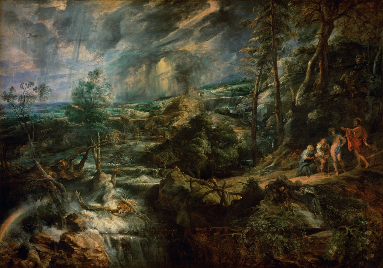 Maisema Philemonin ja Baucisin kanssa n. 1625 tekijältä Peter Paul Rubens