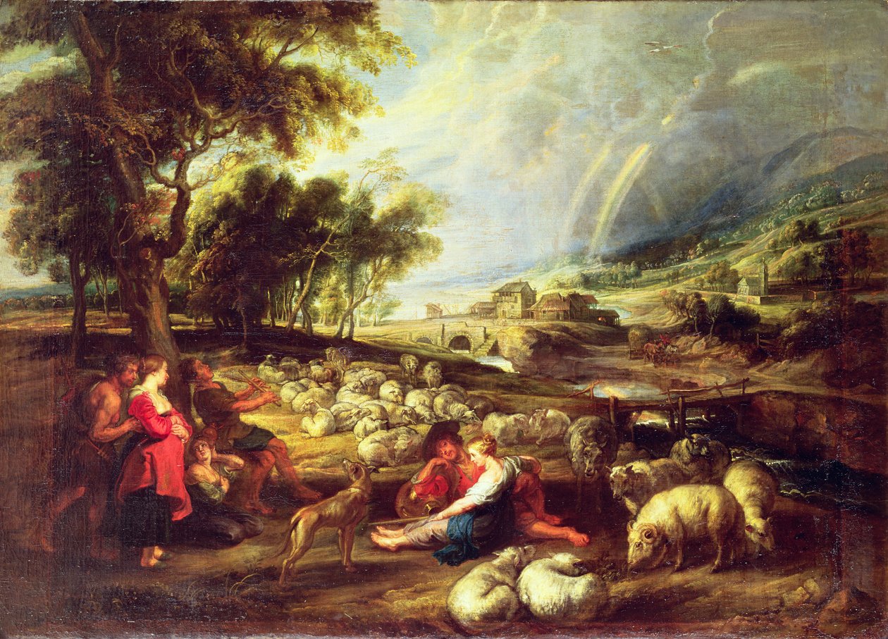 Maisema sateenkaaren kanssa tekijältä Peter Paul Rubens