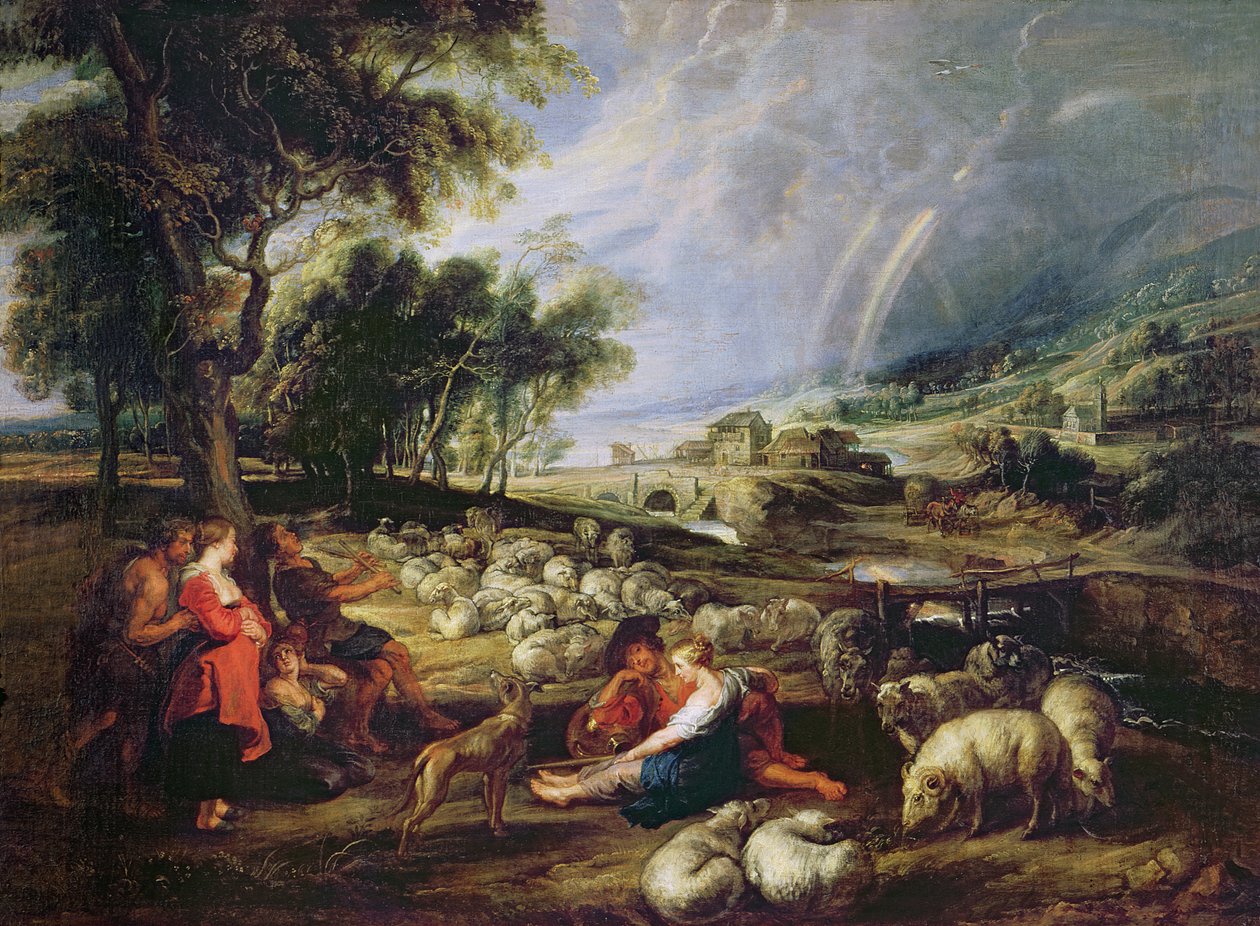 Maisema sateenkaaren kanssa tekijältä Peter Paul Rubens
