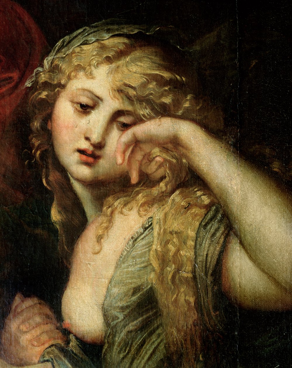 Maria Magdaleena, yksityiskohta The Deposition, 1602 (katso 230572) tekijältä Peter Paul Rubens