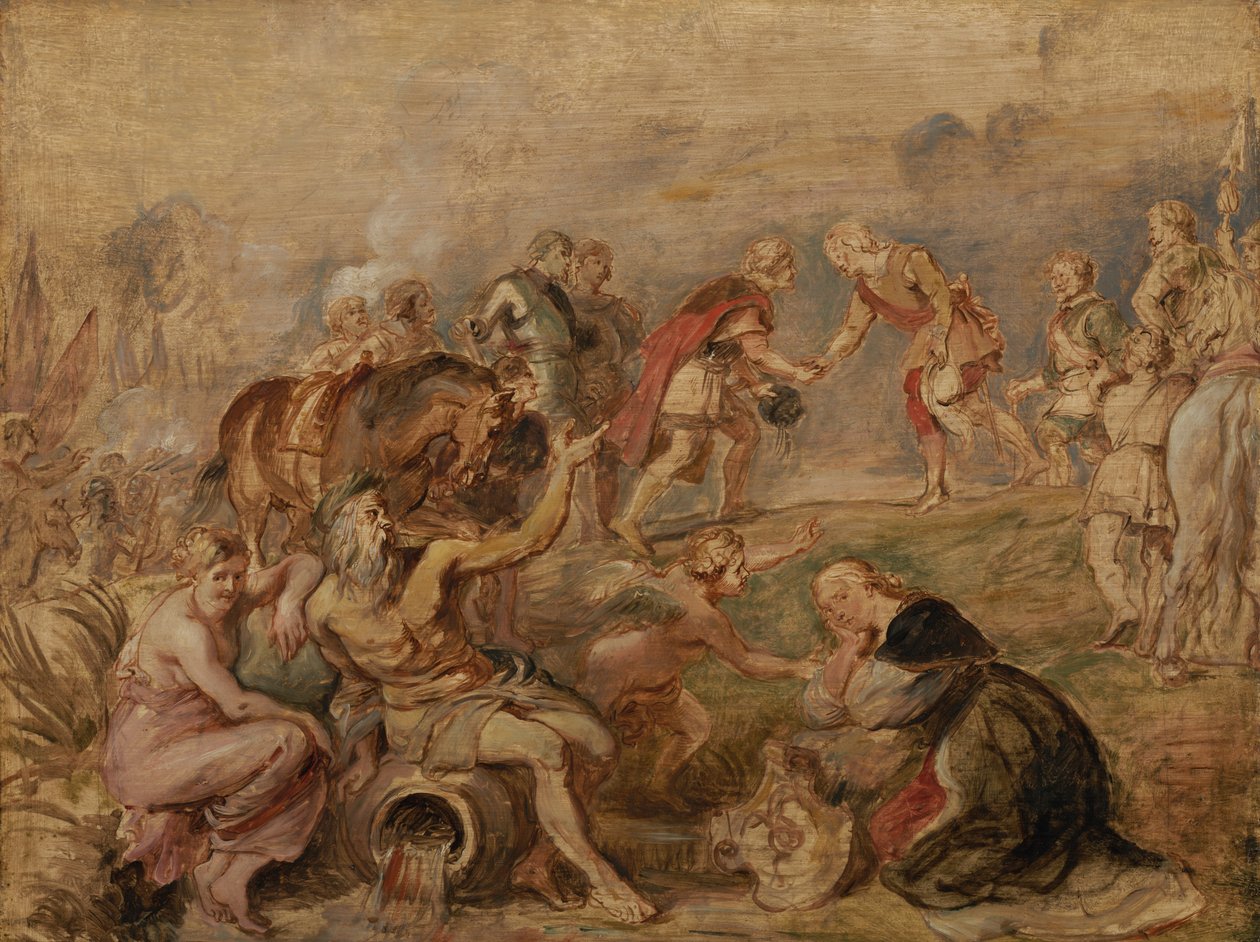 Unkarin kuninkaan Ferdinandin ja espanjalaisen kardinaali-infante Ferdinandin tapaaminen Nördlingenissä tekijältä Peter Paul Rubens