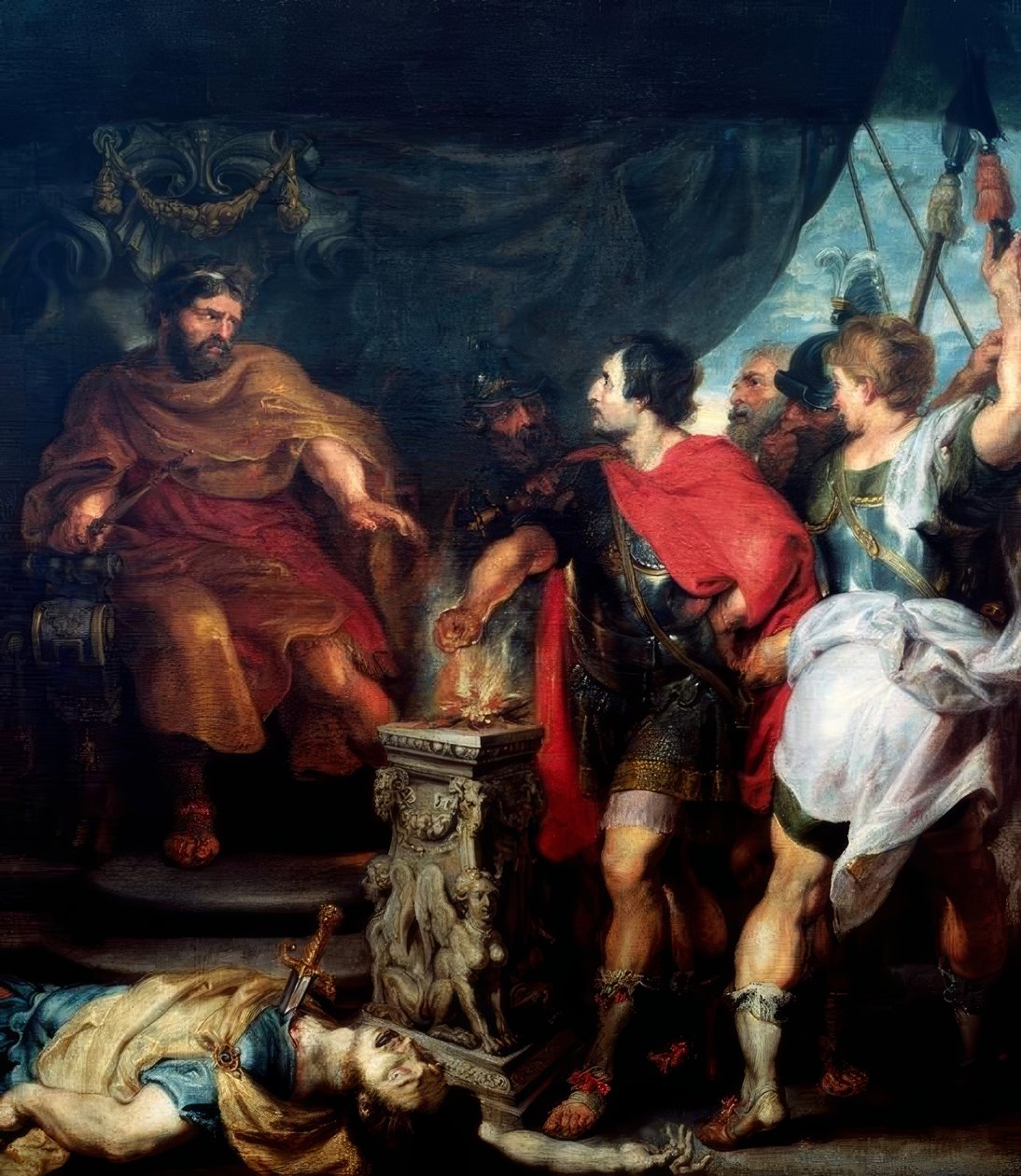 Mucius Scaevola ennen Porsennaa tekijältä Peter Paul Rubens
