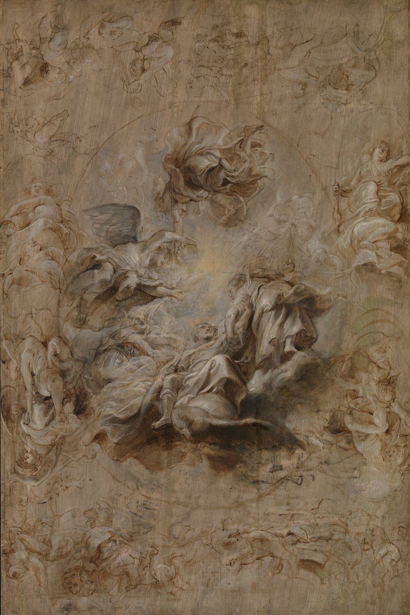 Useita luonnoksia juhlatalon kattoon tekijältä Peter Paul Rubens