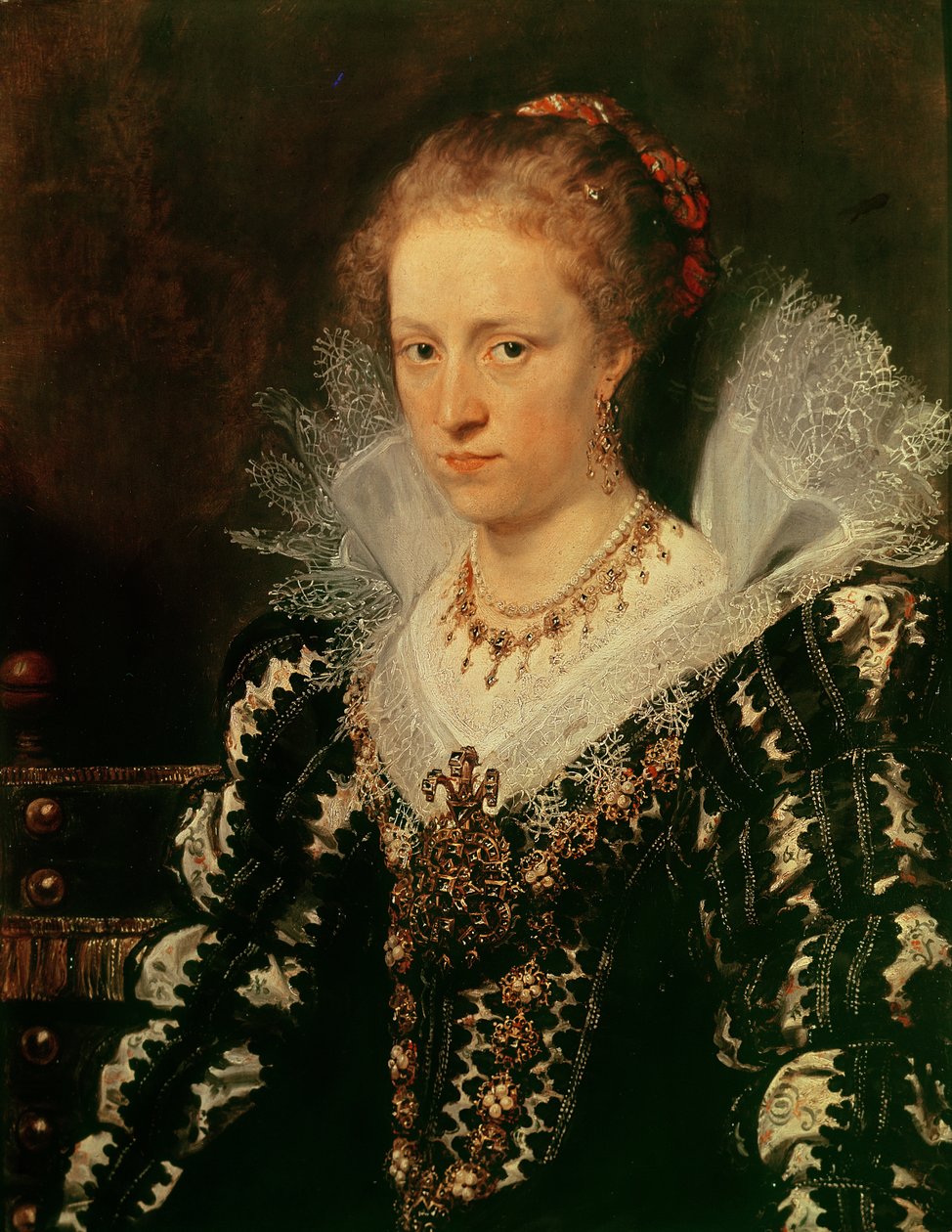 Jean-Charles de Cordesin vaimon Jacqueline van Caestren muotokuva (öljy puulle) tekijältä Peter Paul Rubens