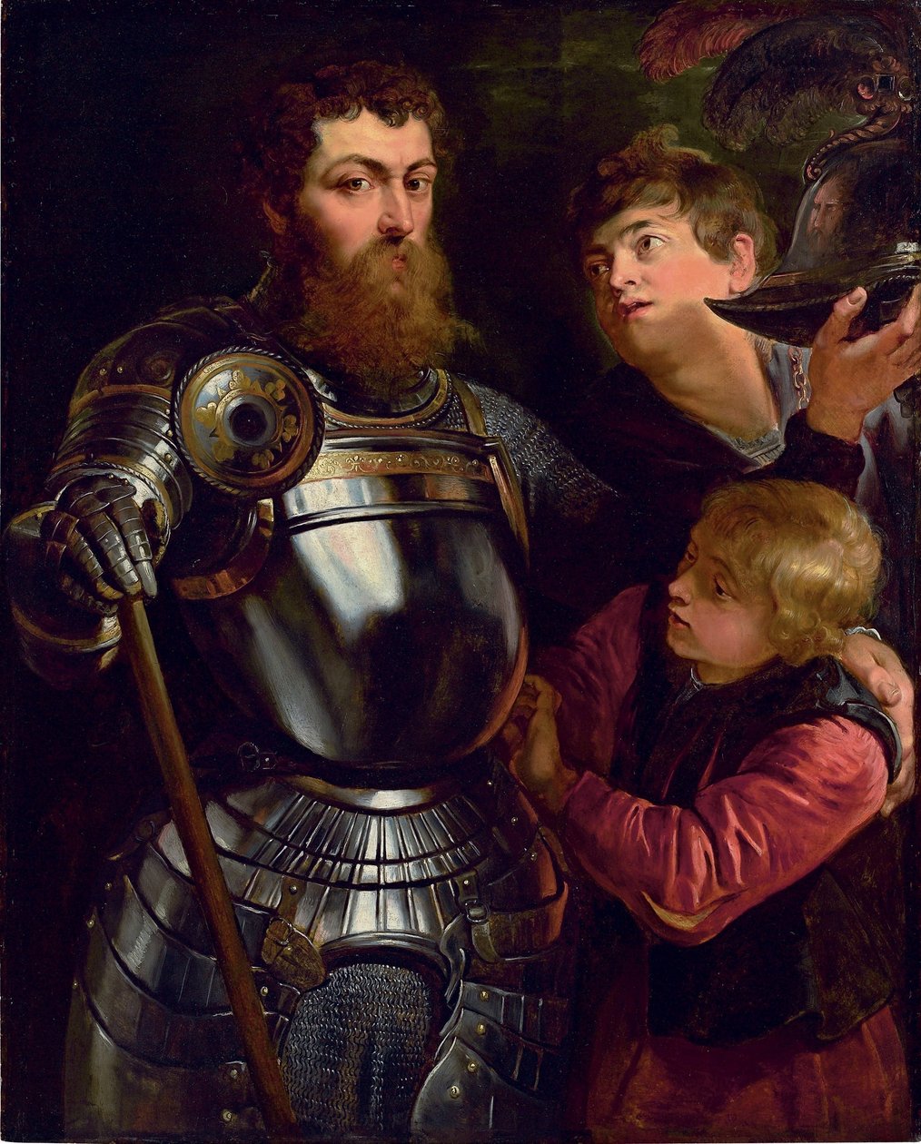 Muotokuva komentajasta, kolme neljäsosaa pitkä ja pukeutunut taisteluun tekijältä Peter Paul Rubens