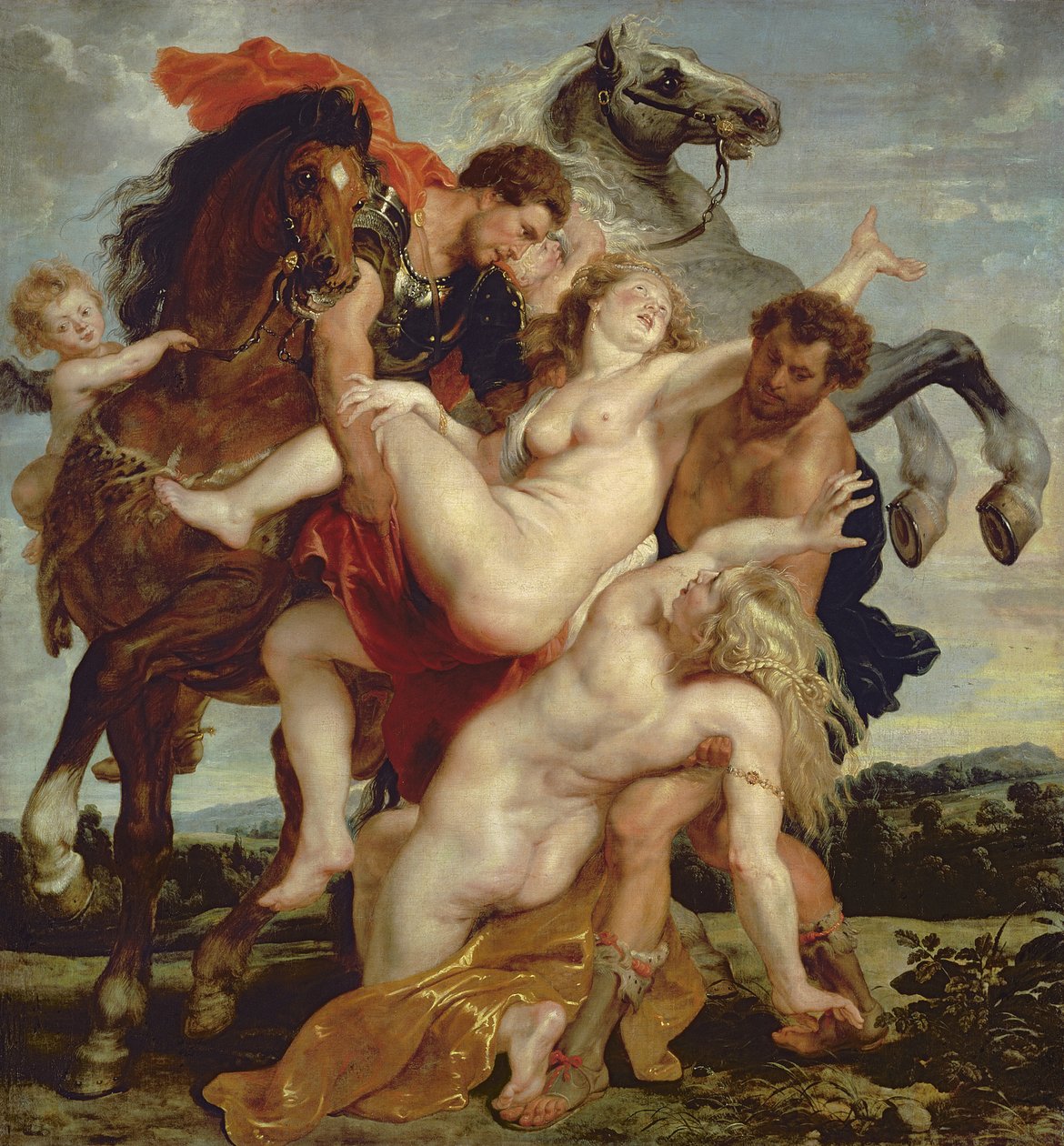 Leucippusin tyttärien raiskaus tekijältä Peter Paul Rubens