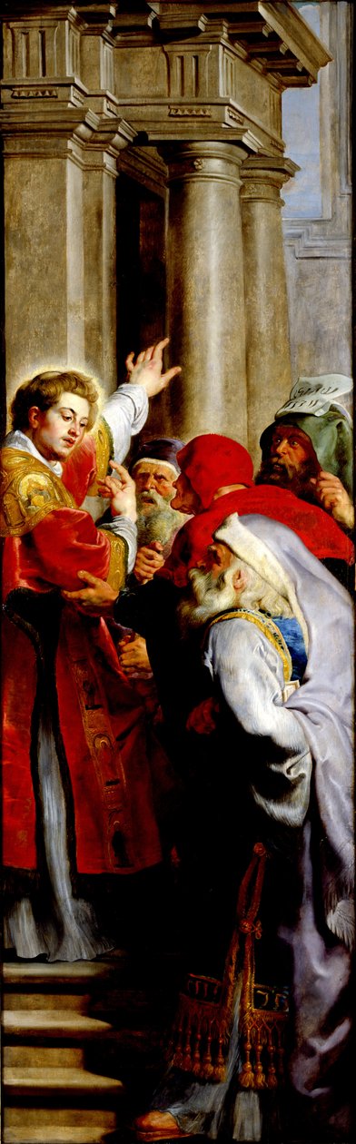 Pyhän Tapanin saarnaaminen Pyhän Tapanin triptyykistä tekijältä Peter Paul Rubens