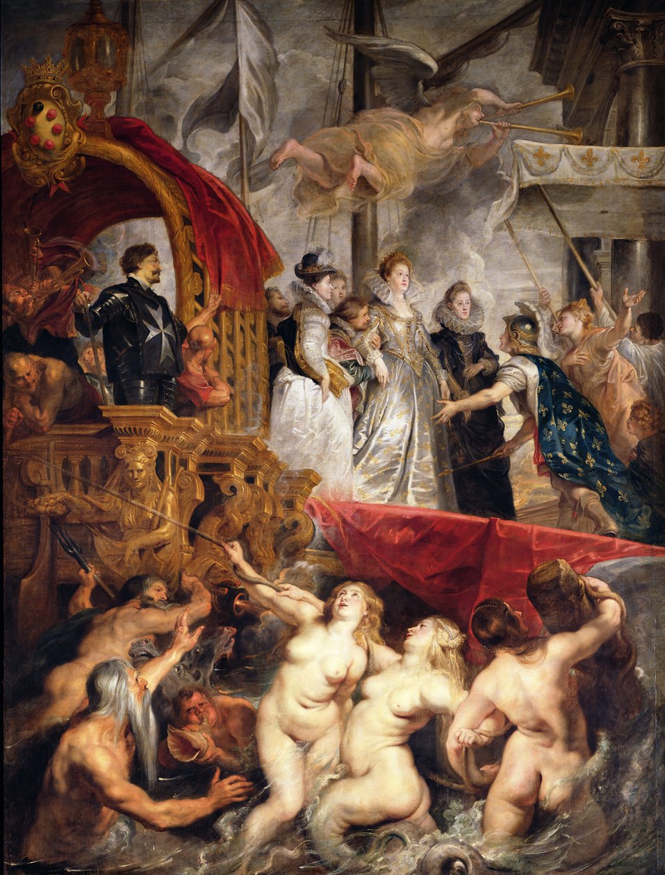 Marie de Medicin saapuminen Marseilleen, 3. marraskuuta 1600, 1621-25 tekijältä Peter Paul Rubens
