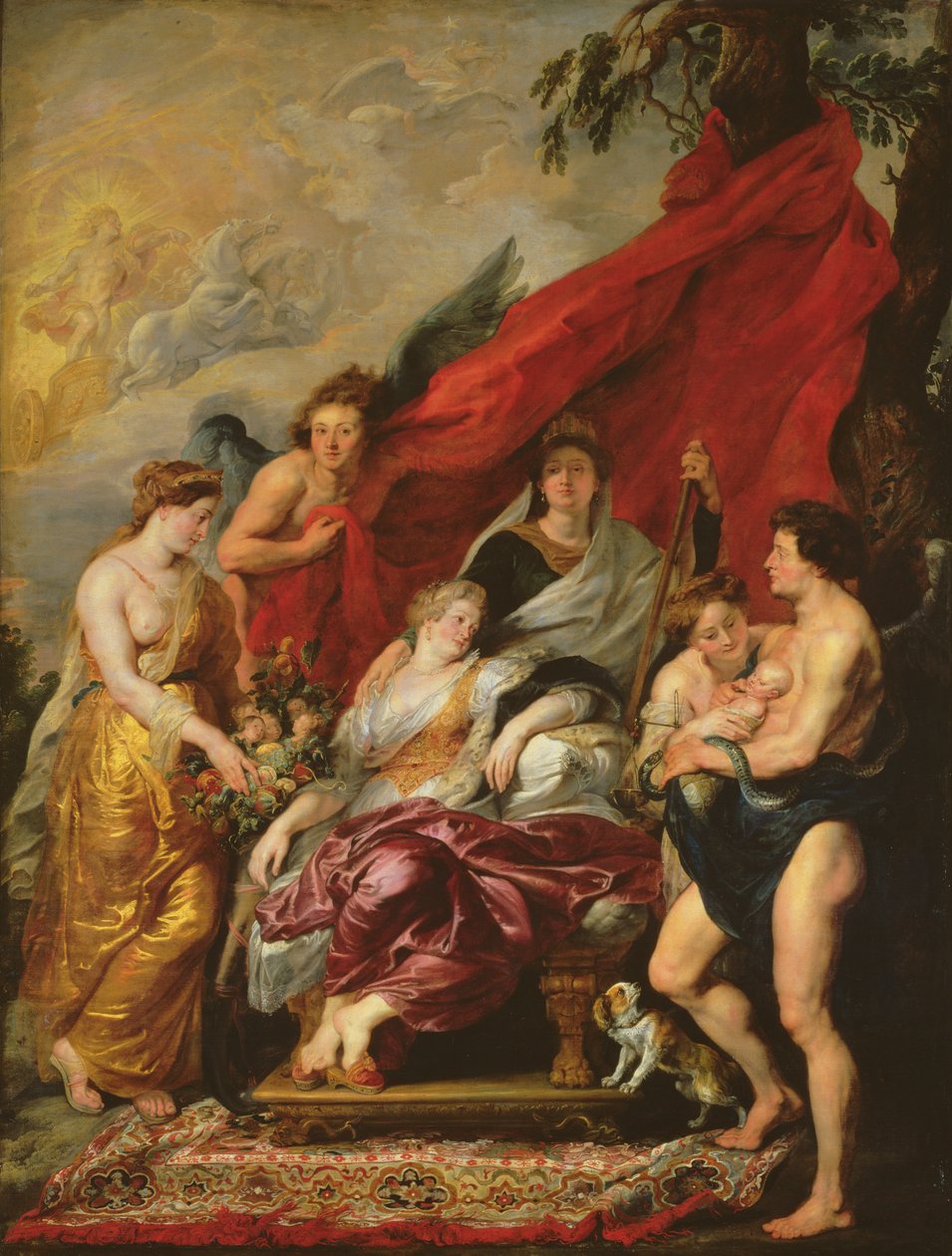 Ludvig XIII:n (1601-43) syntymä Fontainebleaussa, 27. syyskuuta 1601, Medici-syklistä, 1621-25 tekijältä Peter Paul Rubens