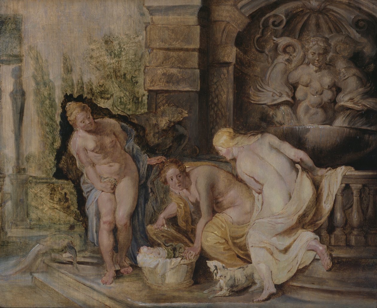 Cecropsin tyttäret löytävät Erichthoniuksen n. 1615 tekijältä Peter Paul Rubens