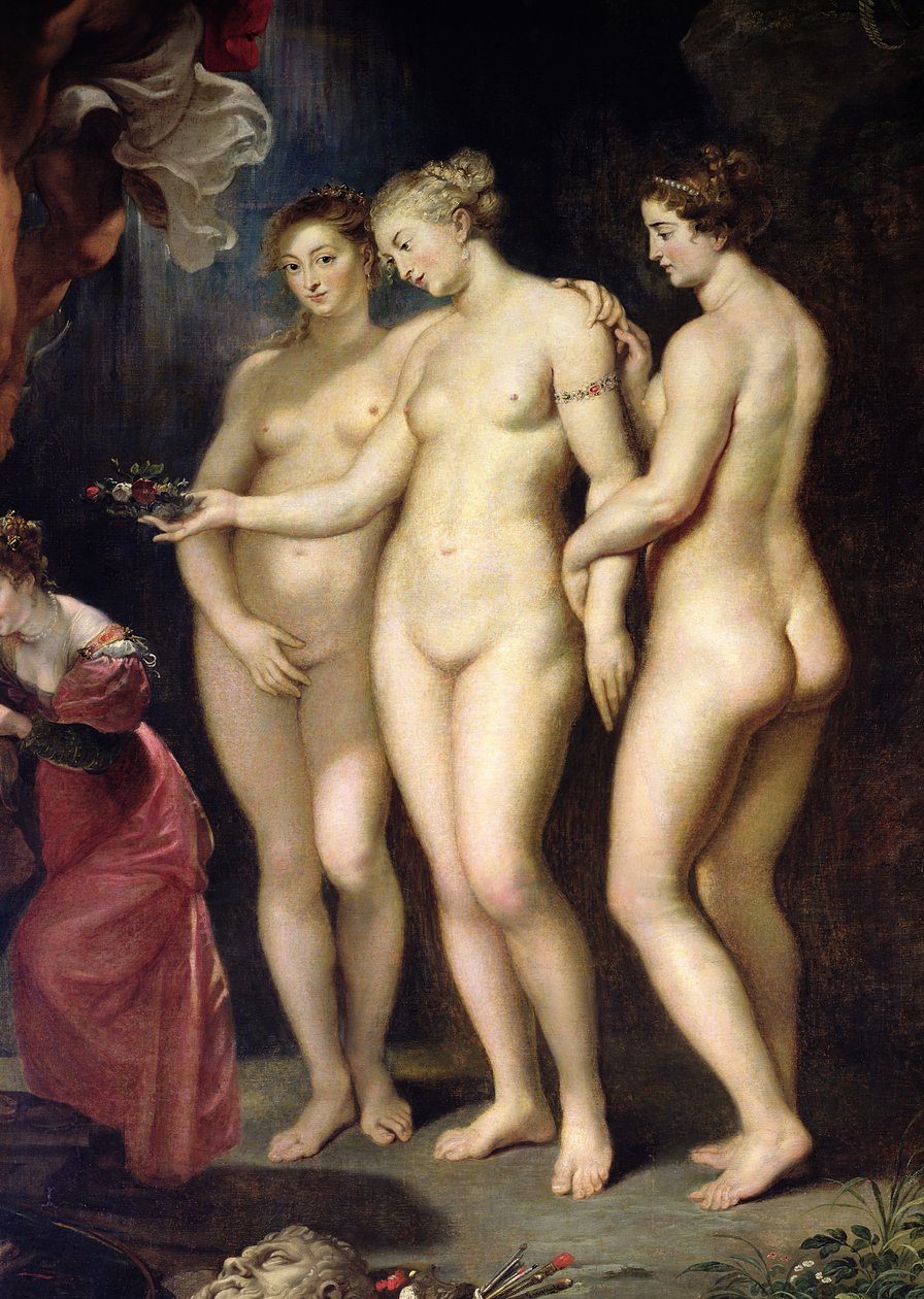 Medici-sykli: Marie de Medicin koulutus, yksityiskohta Kolmesta armosta, 1621-25 tekijältä Peter Paul Rubens