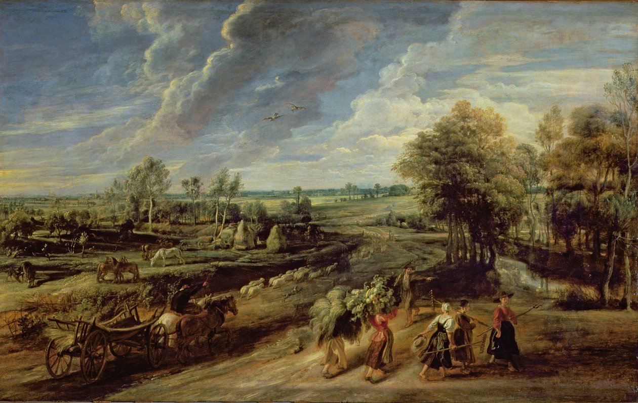 Maataloustyöntekijöiden paluu pellolta tekijältä Peter Paul Rubens