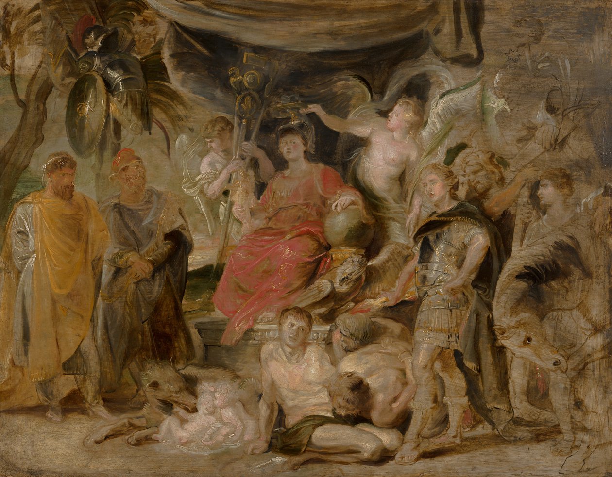 Rooman voitto: Nuorekas keisari Konstantinus kunnioittaa Roomaa, n. 1622-23 tekijältä Peter Paul Rubens