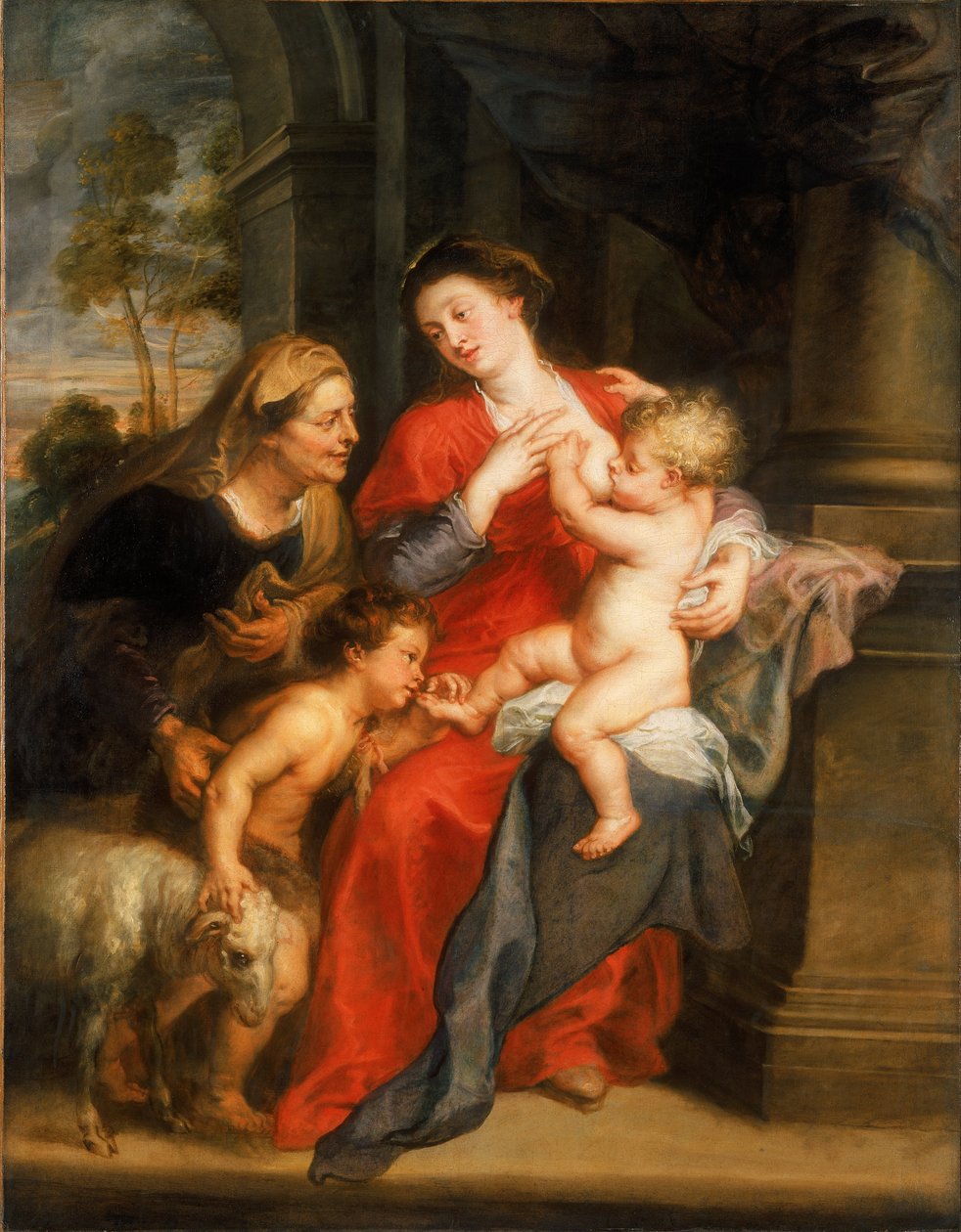 Neitsyt ja lapsi sekä pyhät Elisabet ja Johannes Kastaja tekijältä Peter Paul Rubens