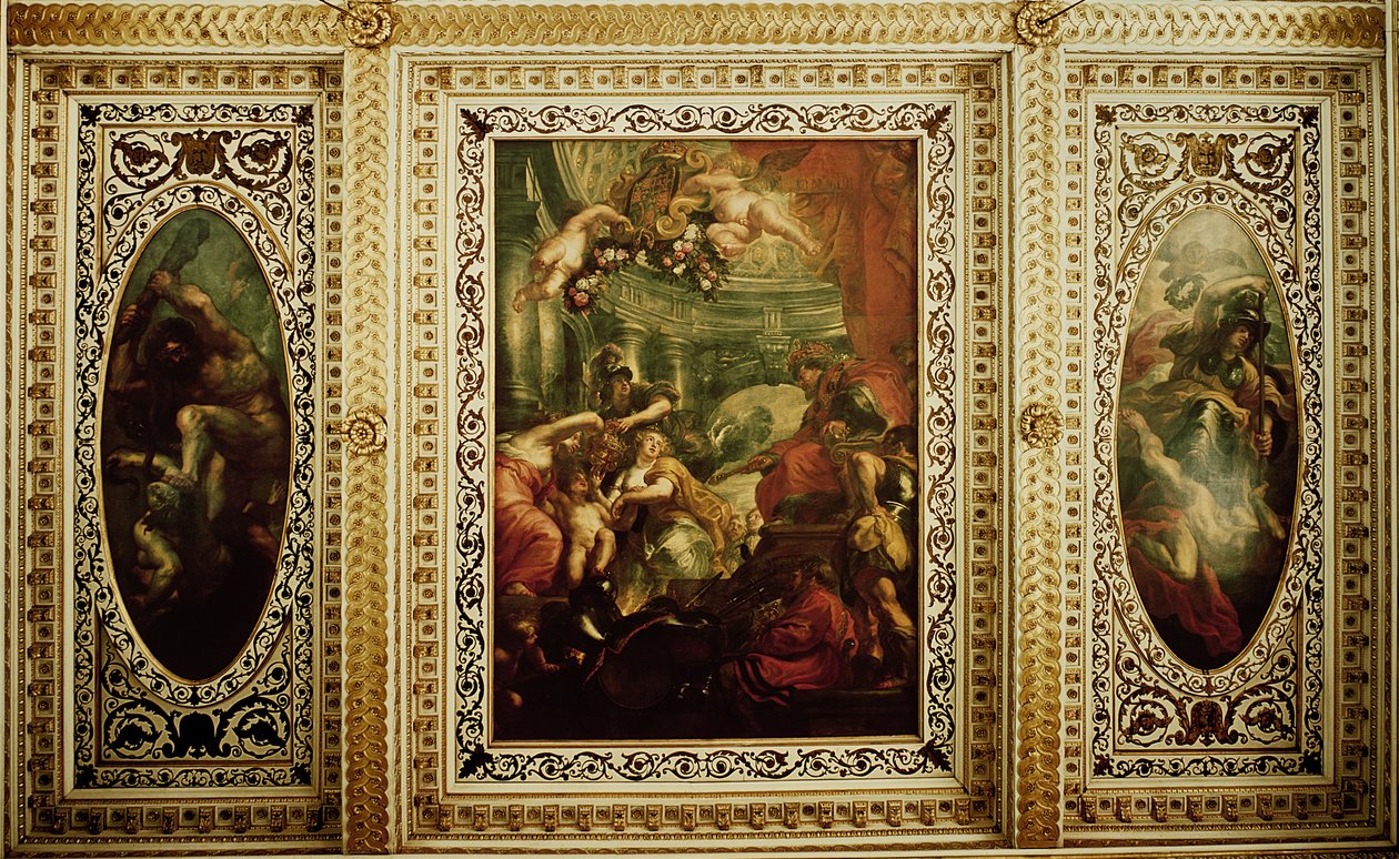 The Whitehall Ceiling: The Unification of the Crowns, 1632-34 tekijältä Peter Paul Rubens