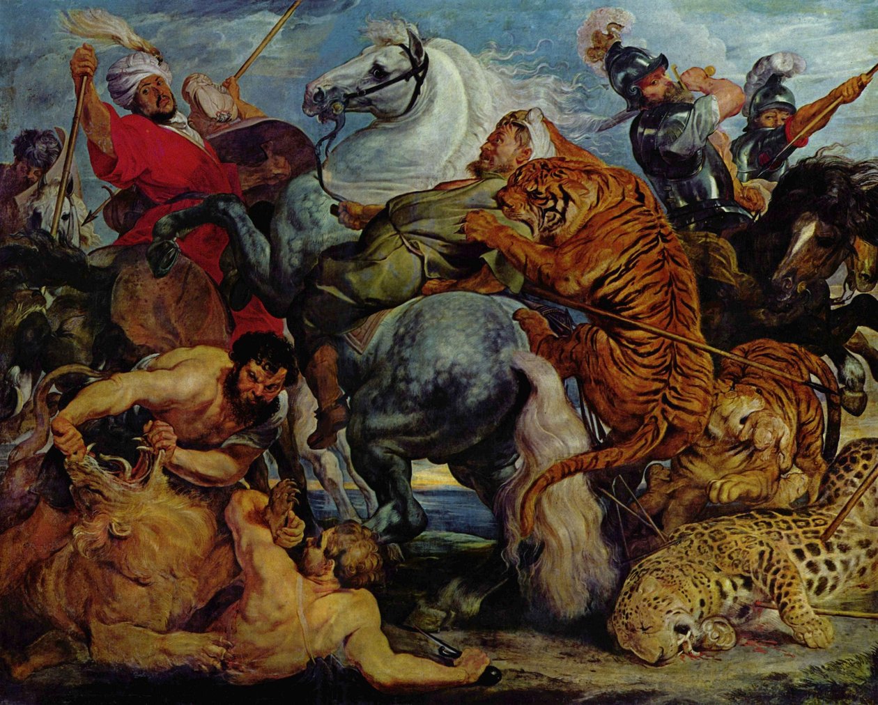 Tiikeri- ja Löwenjagd tekijältä Peter Paul Rubens
