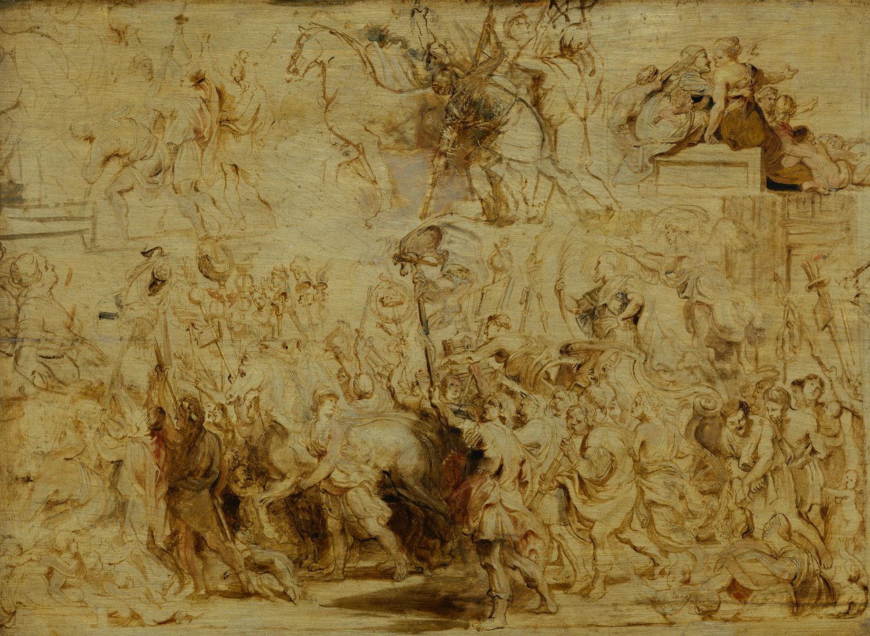 Henri IV:n (1553-1610) voittoisa saapuminen Pariisiin, n. 1627 tekijältä Peter Paul Rubens
