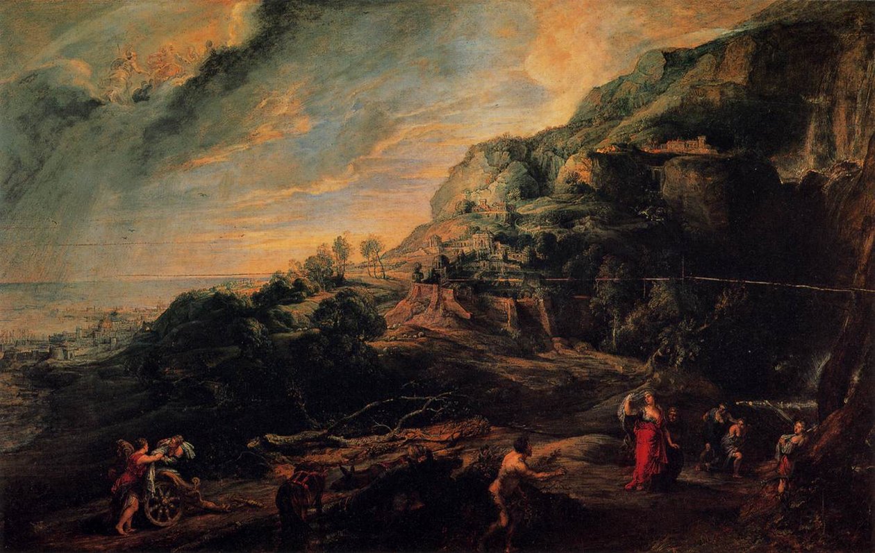Ulysses ja Nausicaa Phaeaciansin saarella tekijältä Peter Paul Rubens