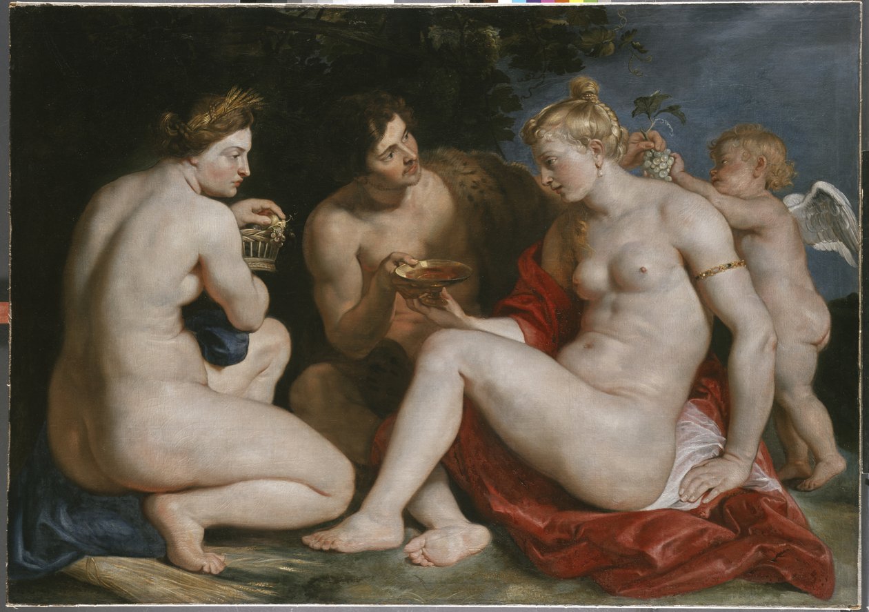 Venus, rakkaus, Bacchus ja Ceres, n. 1612-13 tekijältä Peter Paul Rubens