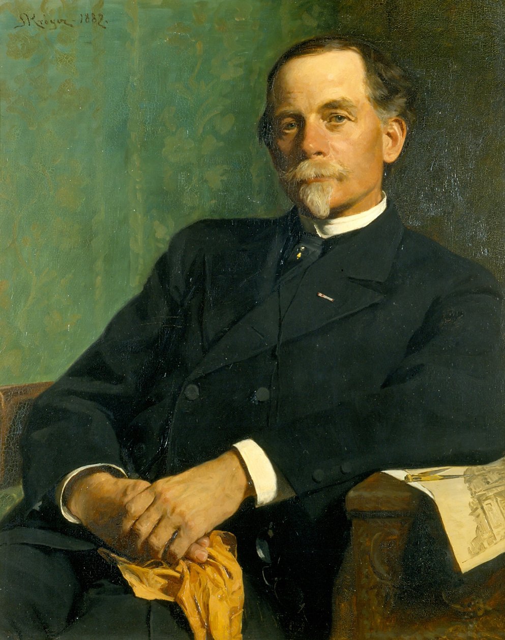 Arkkitehti, professori F. Meldahl istuu tekijältä Peder Severin Krøyer
