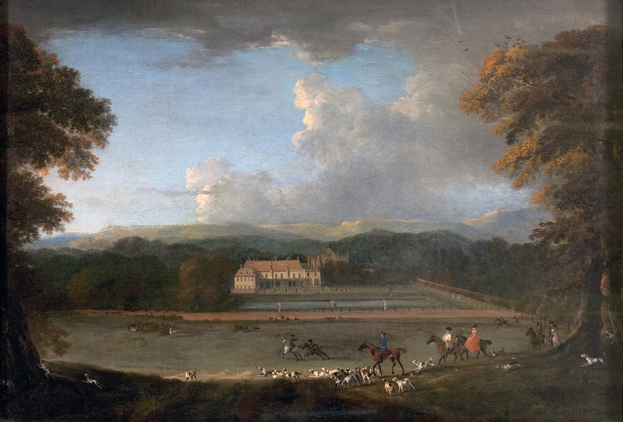 East View of Newstead Abbey, Nottinghamshire, 1726 tekijältä Peter Tillemans