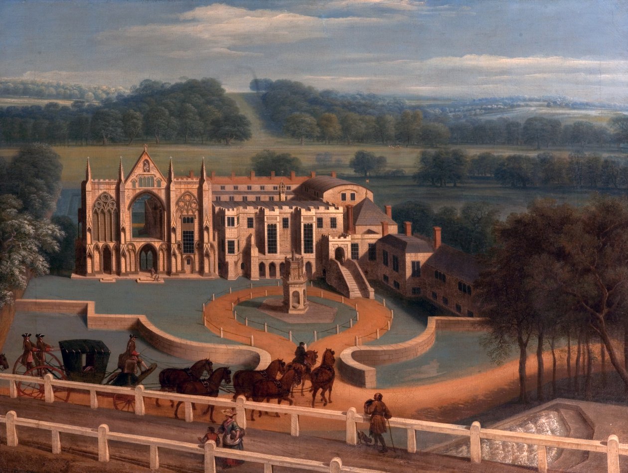 Newstead Abbey, Nottinghamshire, West Aspect, 1730 tekijältä Peter Tillemans