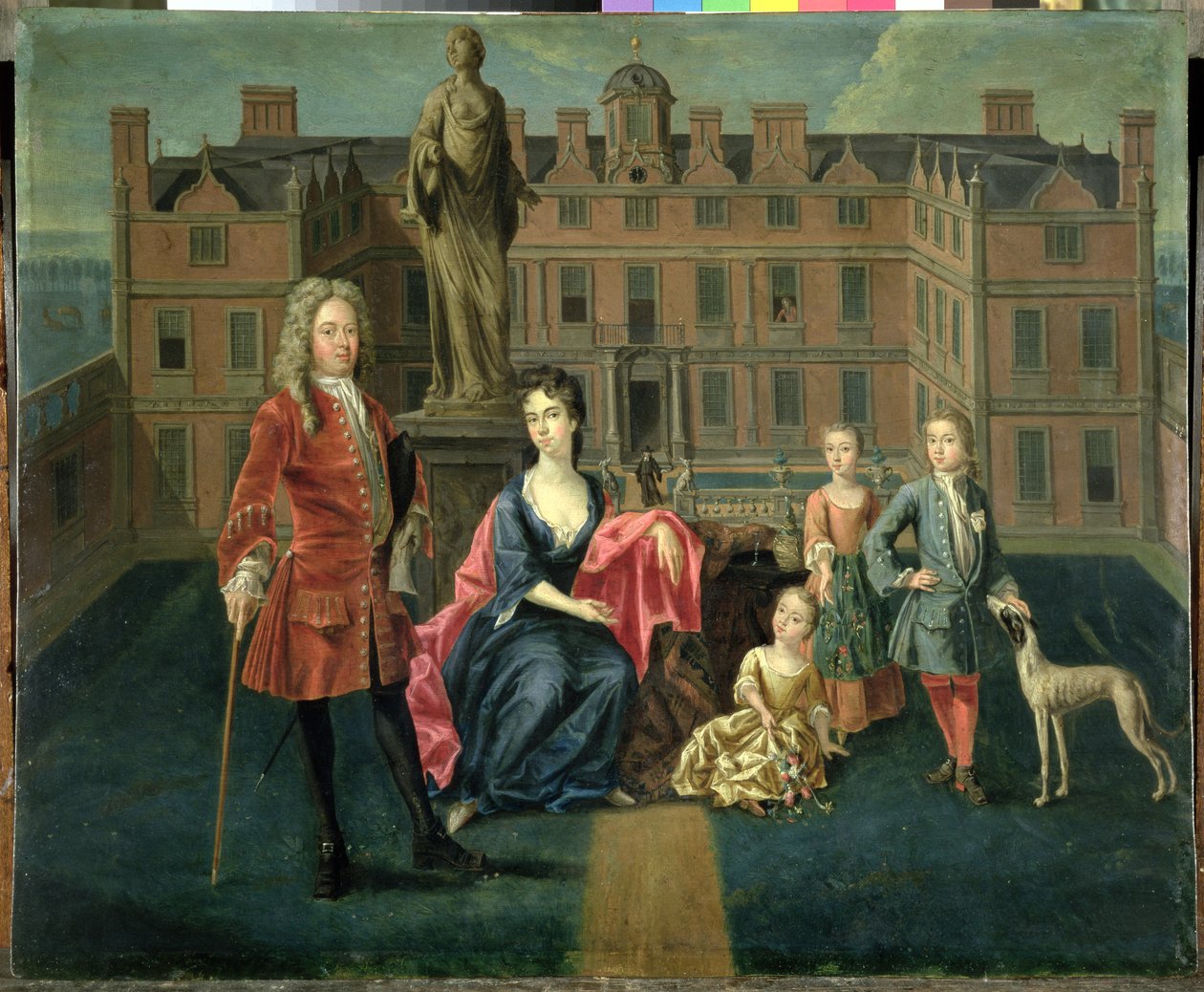 Pohjoinen perhe Glemhamissa, 1715-1716 (öljy kuparille) tekijältä Peter Vanderbank