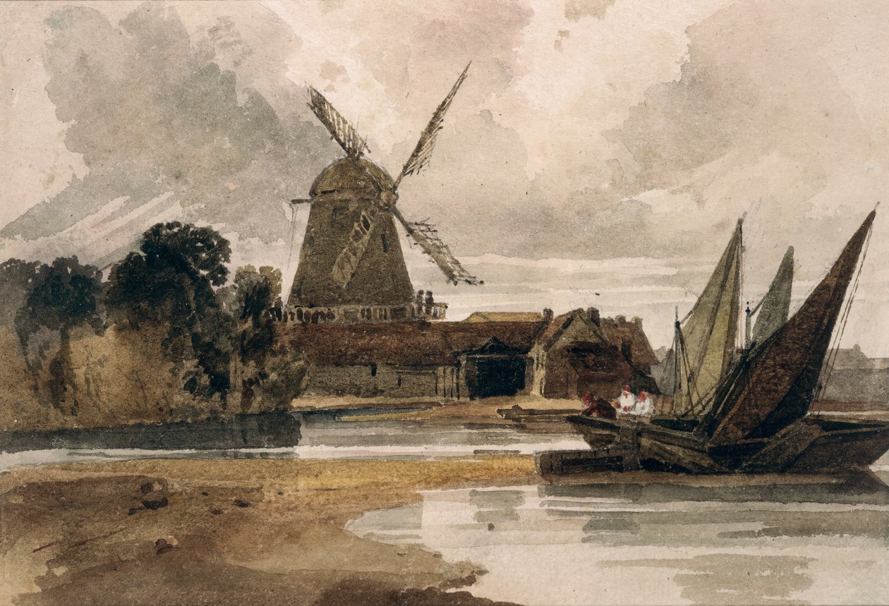 Smock Mill on Thames tekijältä Peter de Wint