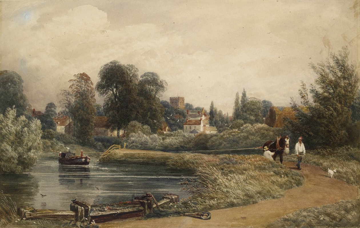 Näkymä Iffleylle joelta, 1841 (wc raapimalla) tekijältä Peter de Wint