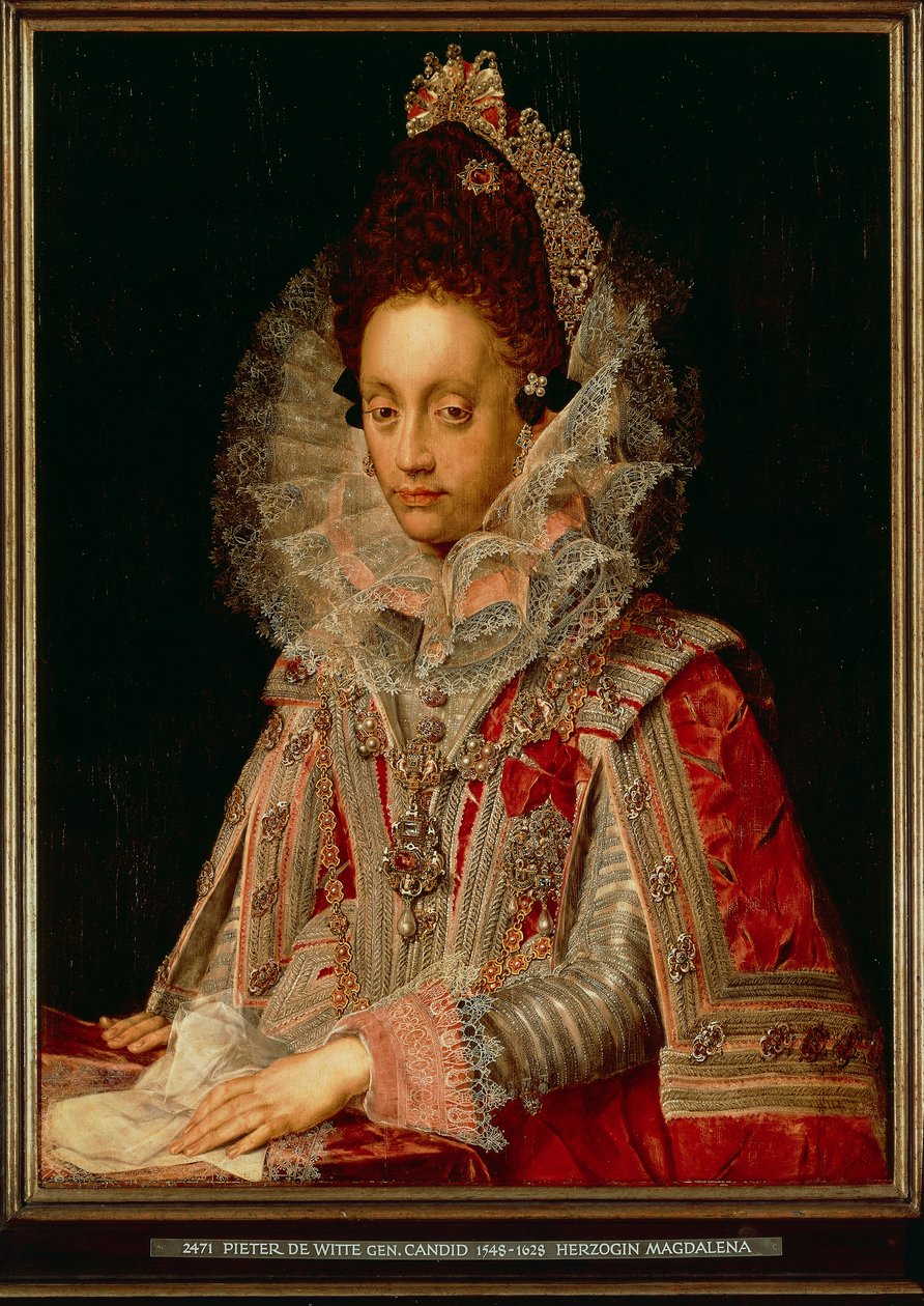 Herttuatar Magdalenan muotokuva, n. 1613 (öljy paneelille) tekijältä Peter Candid