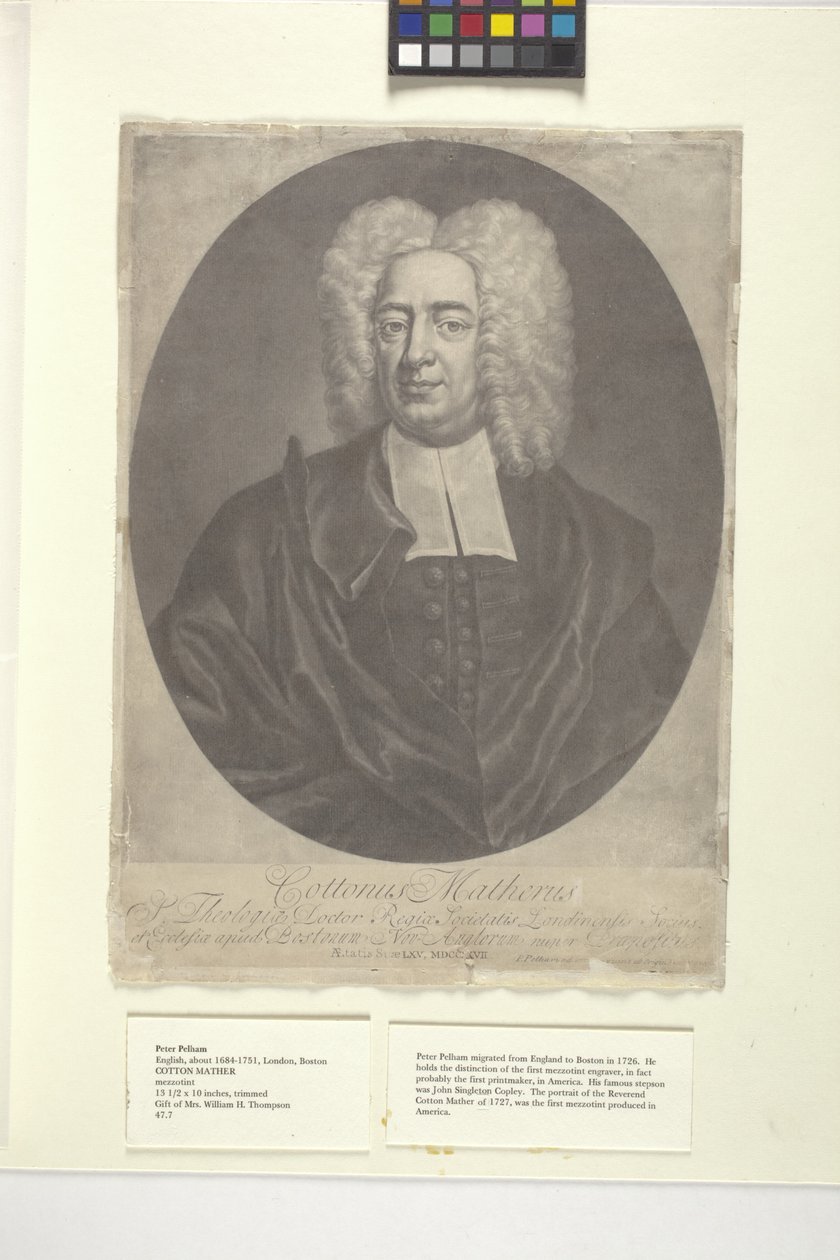 Cotton Mather (muste) tekijältä Peter (after) Pelham