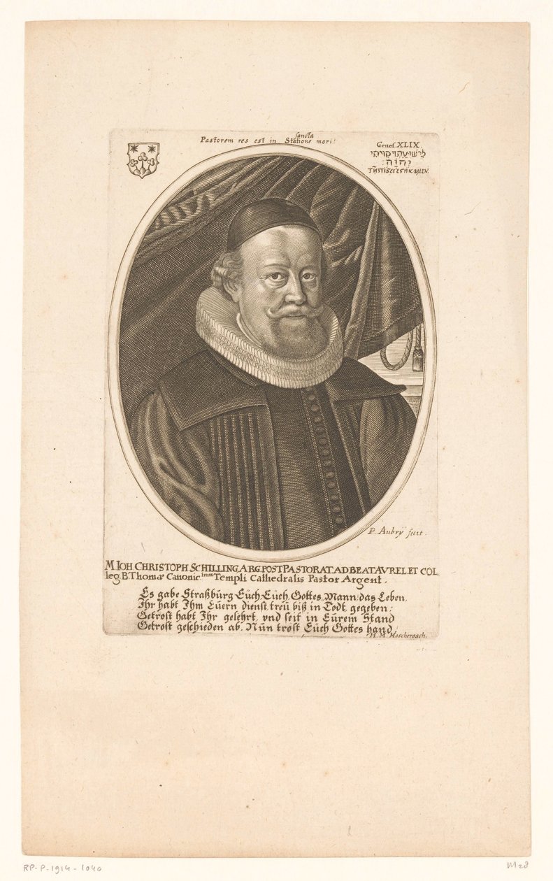 Johann Christoph Schillingin muotokuva tekijältä Peter Aubry (II)