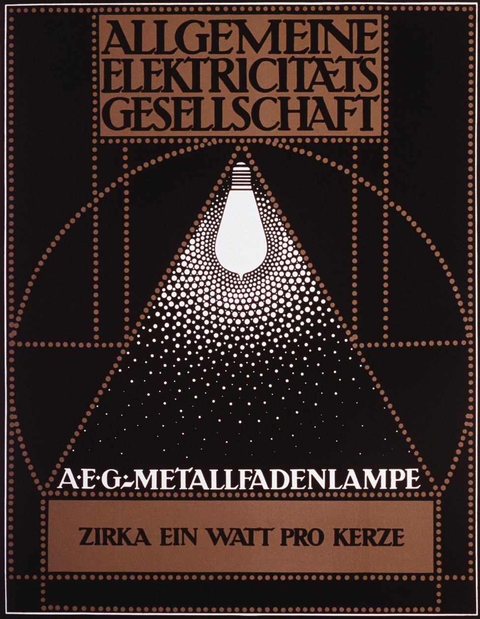 Mainosjuliste General Electric Companylle [AEG] 1910 tekijältä Peter Behrens