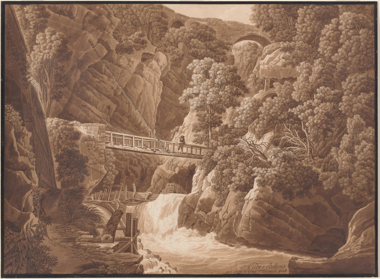 The Orrido di Bellano near Lake Como (The Orrido di Bellano near Lake Como) finlandès tekijältä Peter Birmann